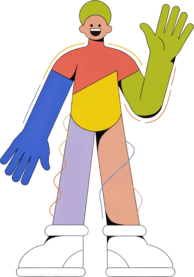 A person waving hello
